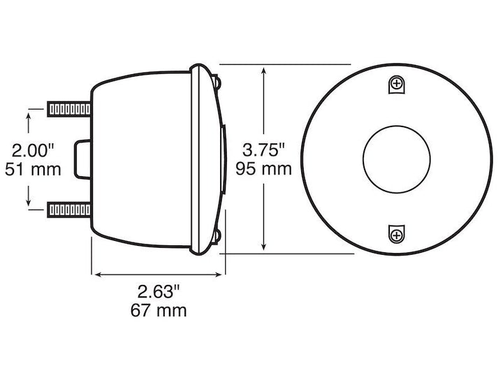 Trailer Light Peterson Mfg. V428S Stop/ Turn/ Tail Light, Incandescent Bulb, Round, Red Lens, 3 - 3/4" - Young Farts RV Parts