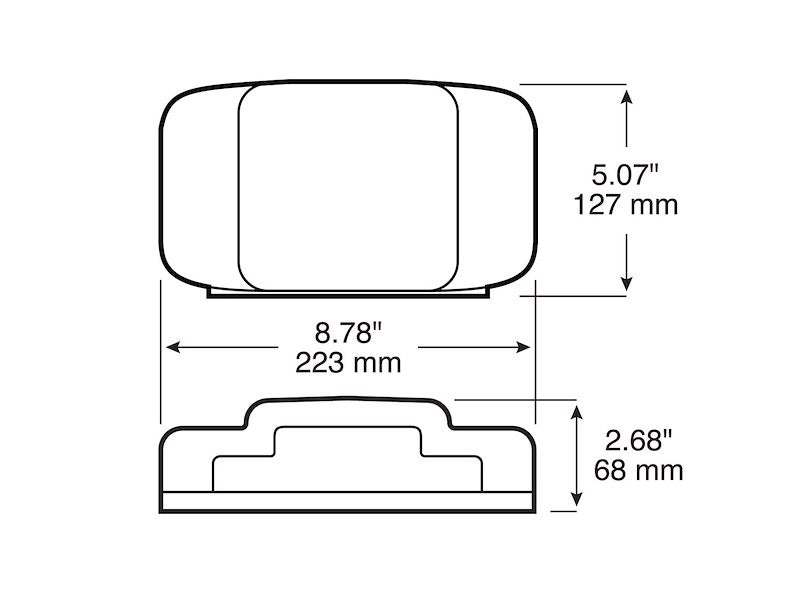 Trailer Light Peterson Mfg. V457L Stop/ Turn/ Tail Light, Incandescent Bulb, Rounded, Red Lens, 8 - 13/16