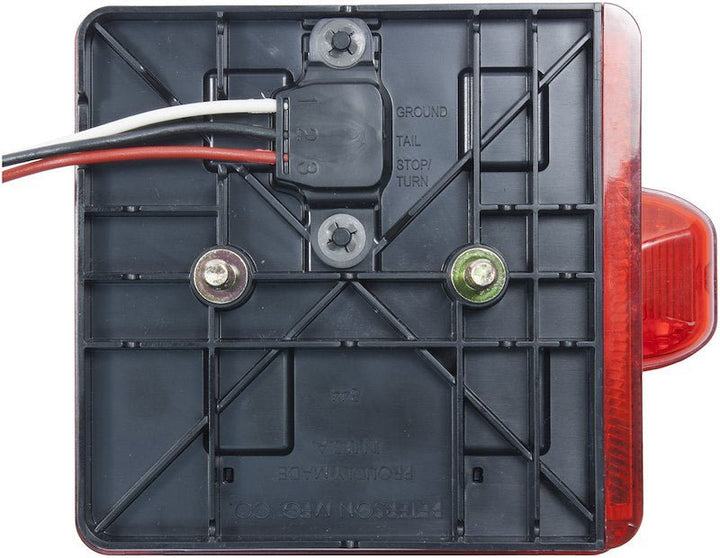Trailer Light Peterson Mfg. V844L Stop/ Turn/ Tail Light, 6/7 LED, Red, 4.61" Width x 1.8" Height, With License Light - Young Farts RV Parts