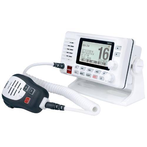 Uniden VHF Fixed Mount Radio - 1/25 Watt; LCD Display; White - UM725G - Young Farts RV Parts
