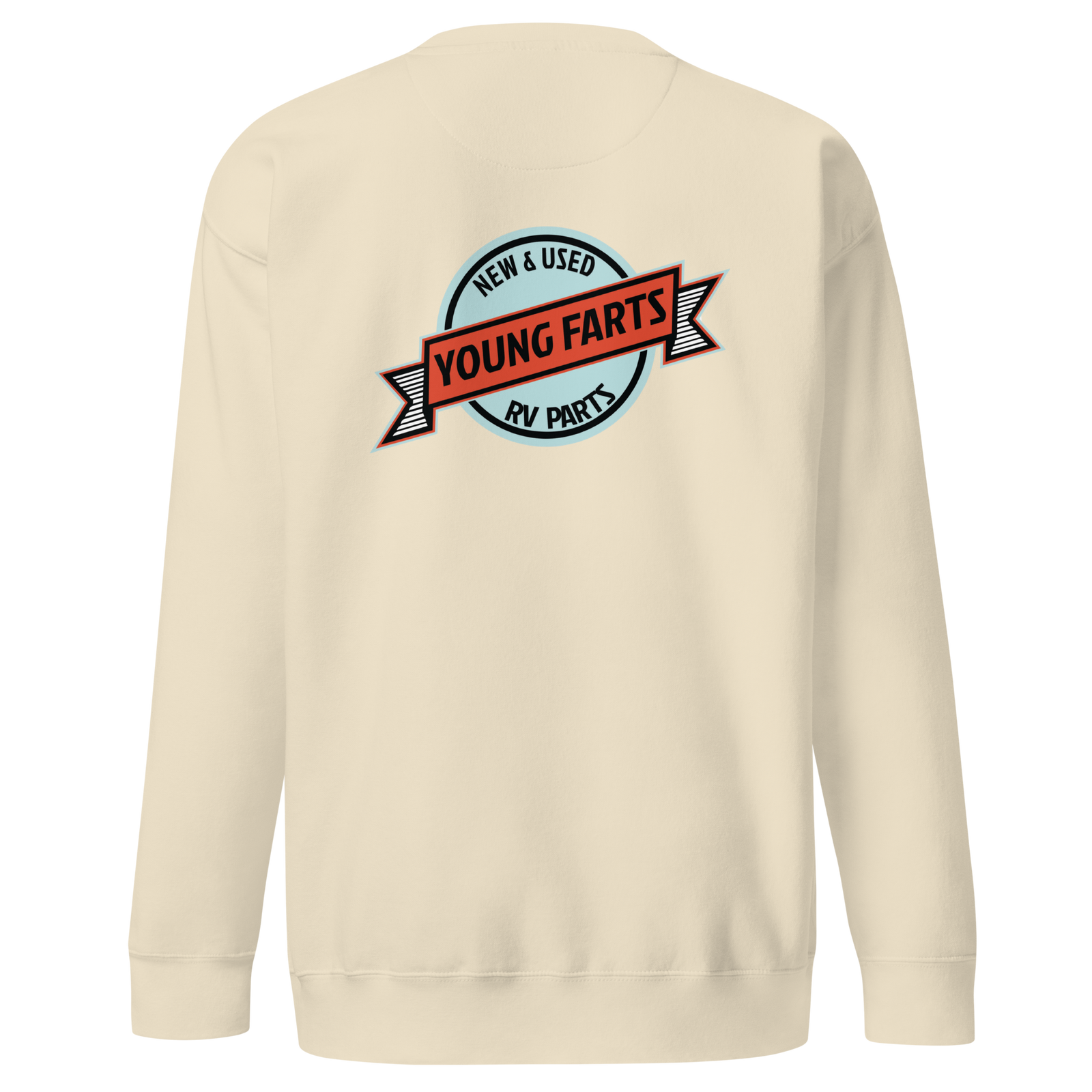 Young Farts Crewneck Sweatshirt with front and back print in Cardinal
