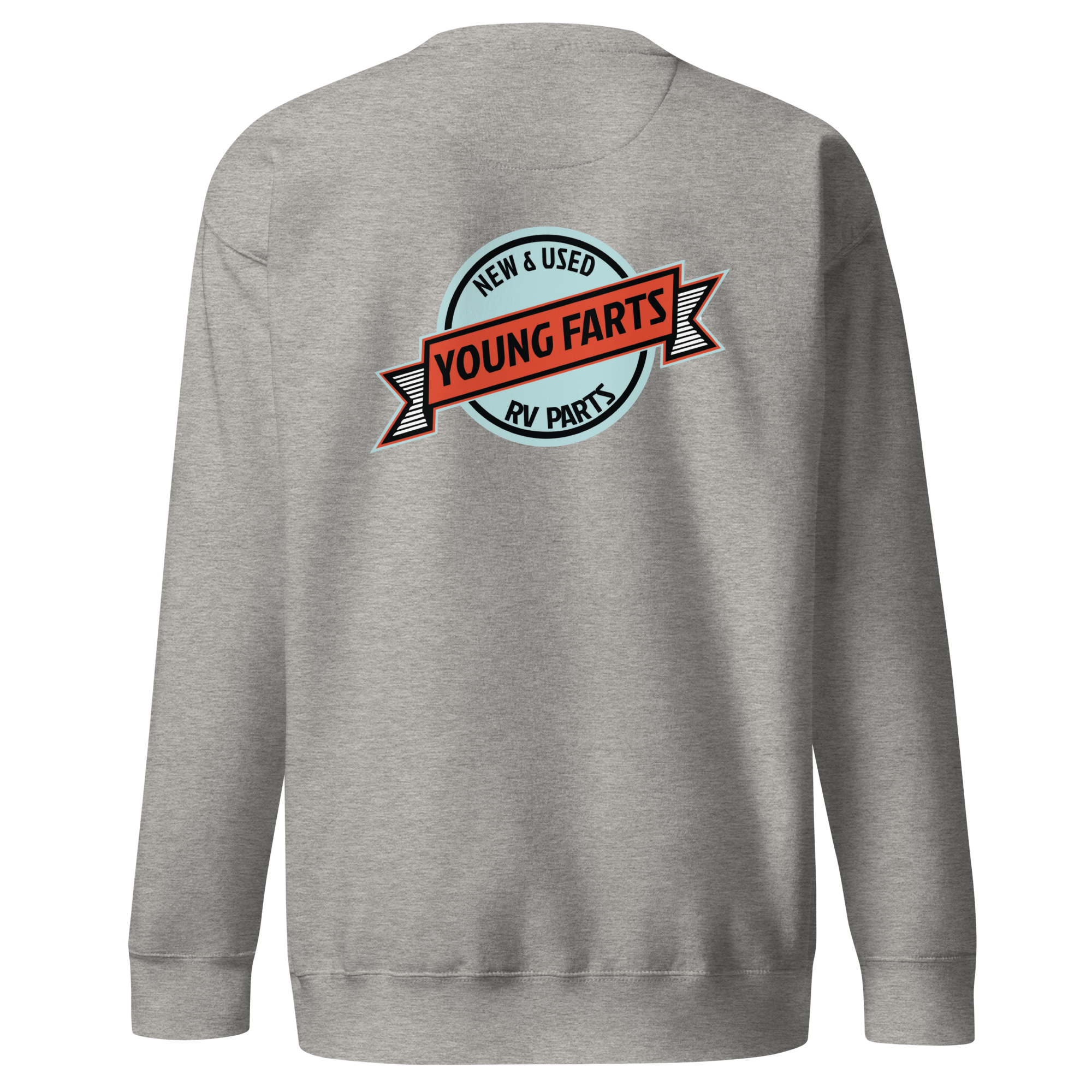 Young Farts Crewneck Sweatshirt with front and back print in Cardinal