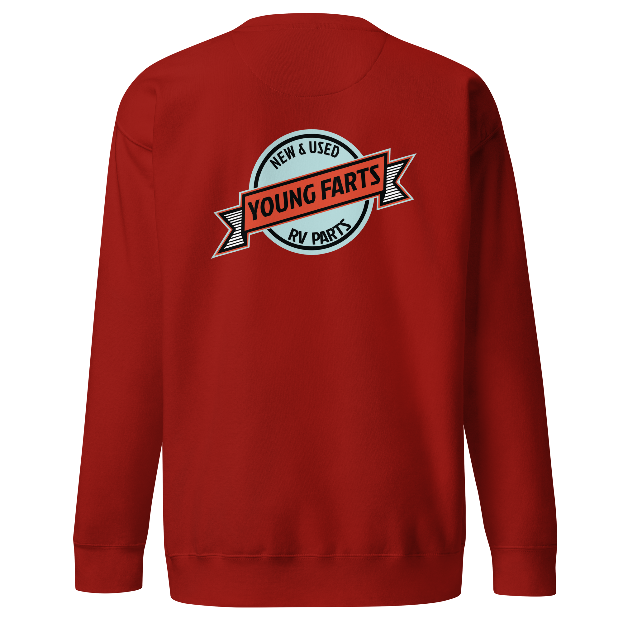 Young Farts Crewneck Sweatshirt with front and back print in Black