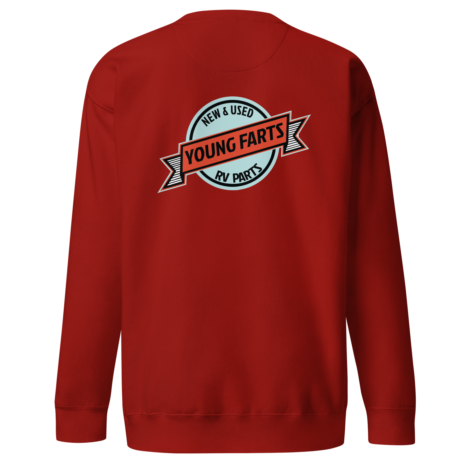 Young Farts Crewneck Sweatshirt with front and back print in Black