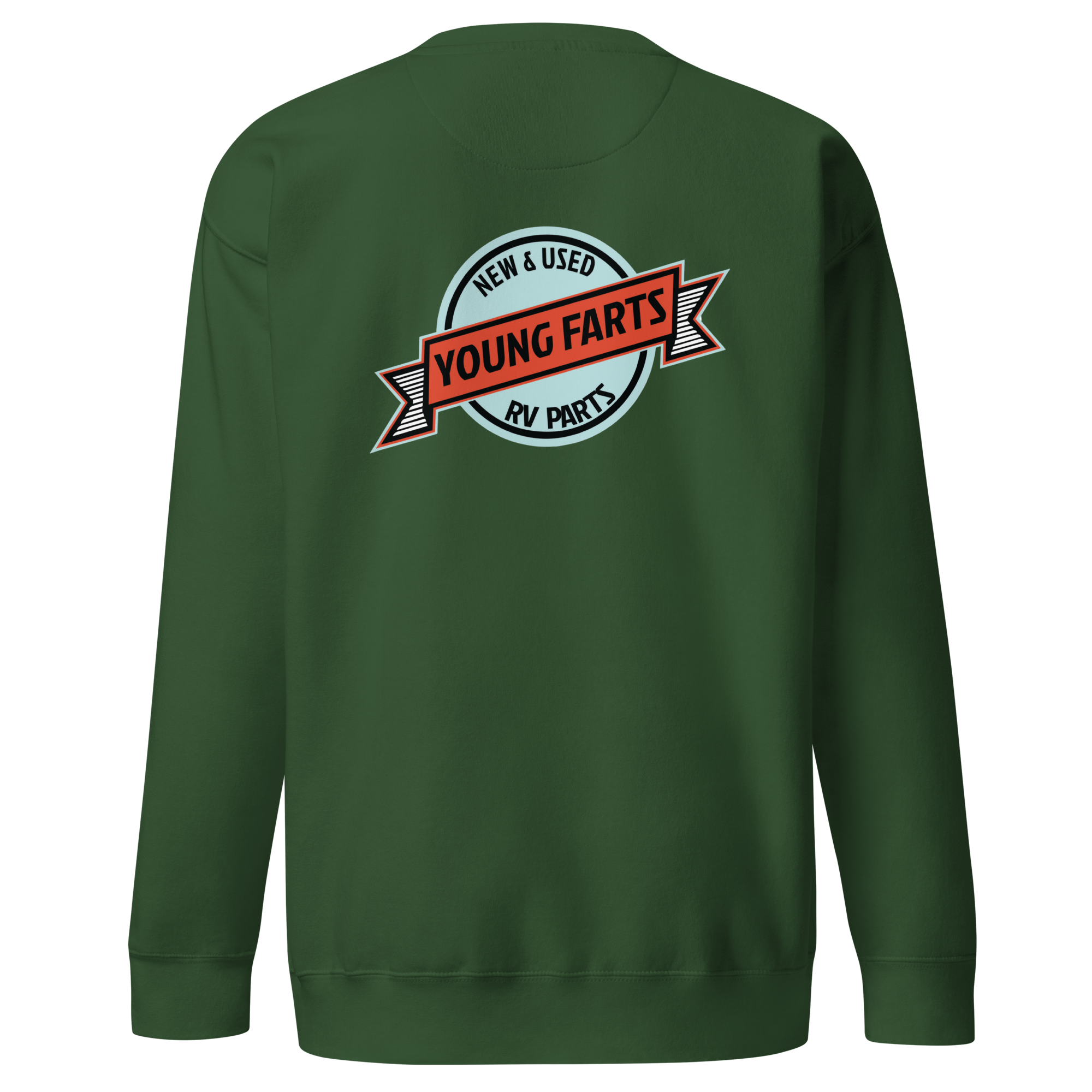 Young Farts Crewneck Sweatshirt with front and back print in Black