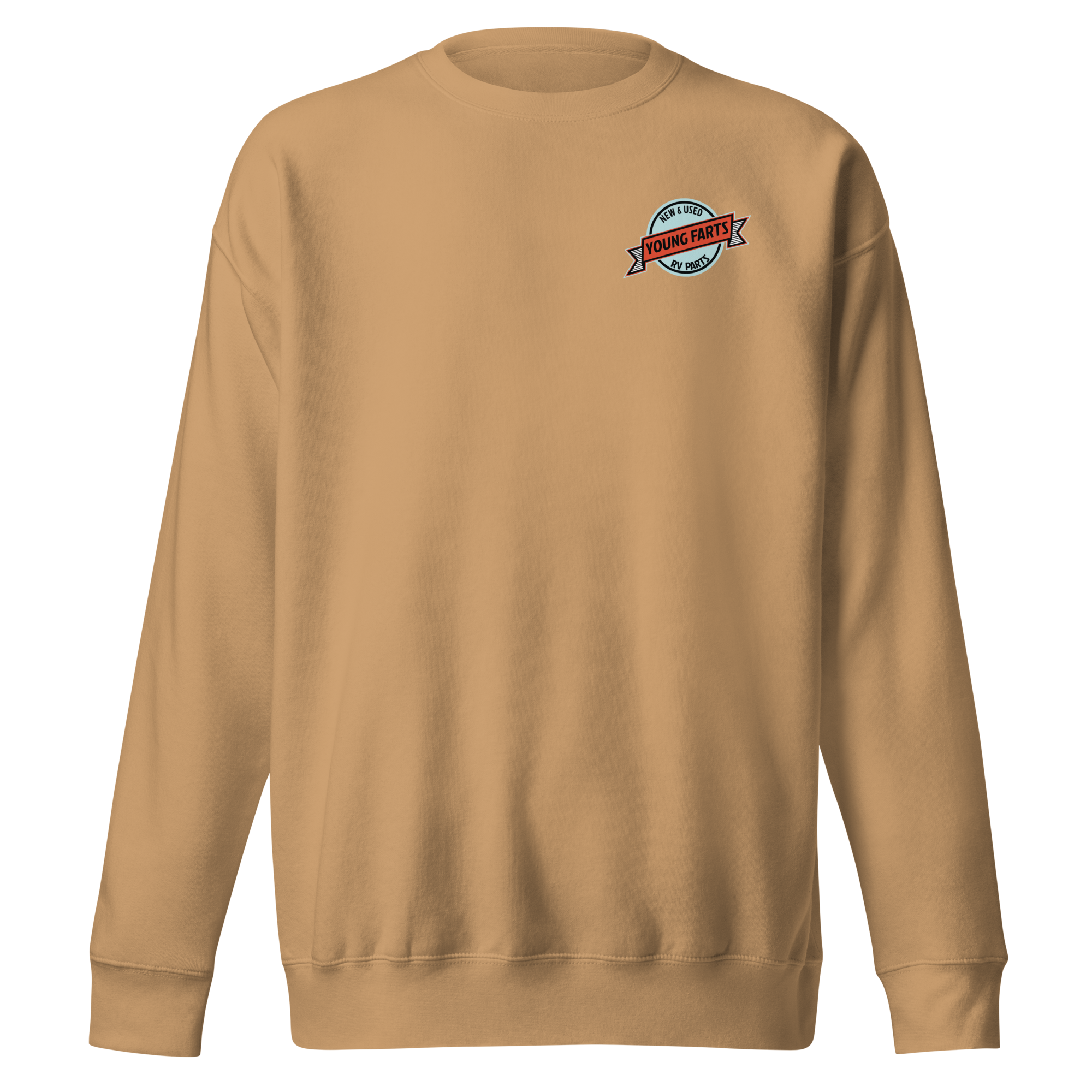 Young Farts Crewneck Sweatshirt with front and back print in Khaki