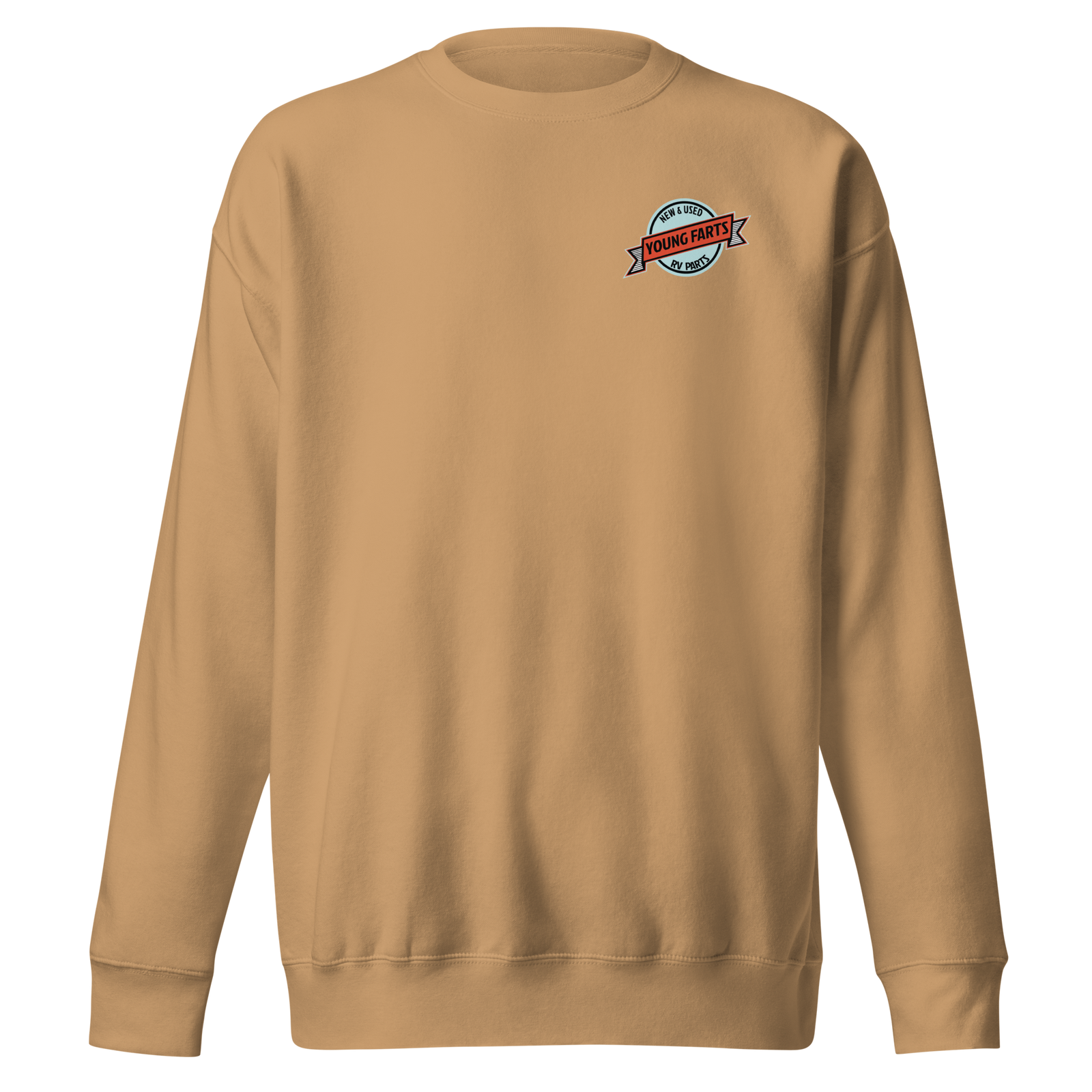 Young Farts Crewneck Sweatshirt with front and back print in Khaki