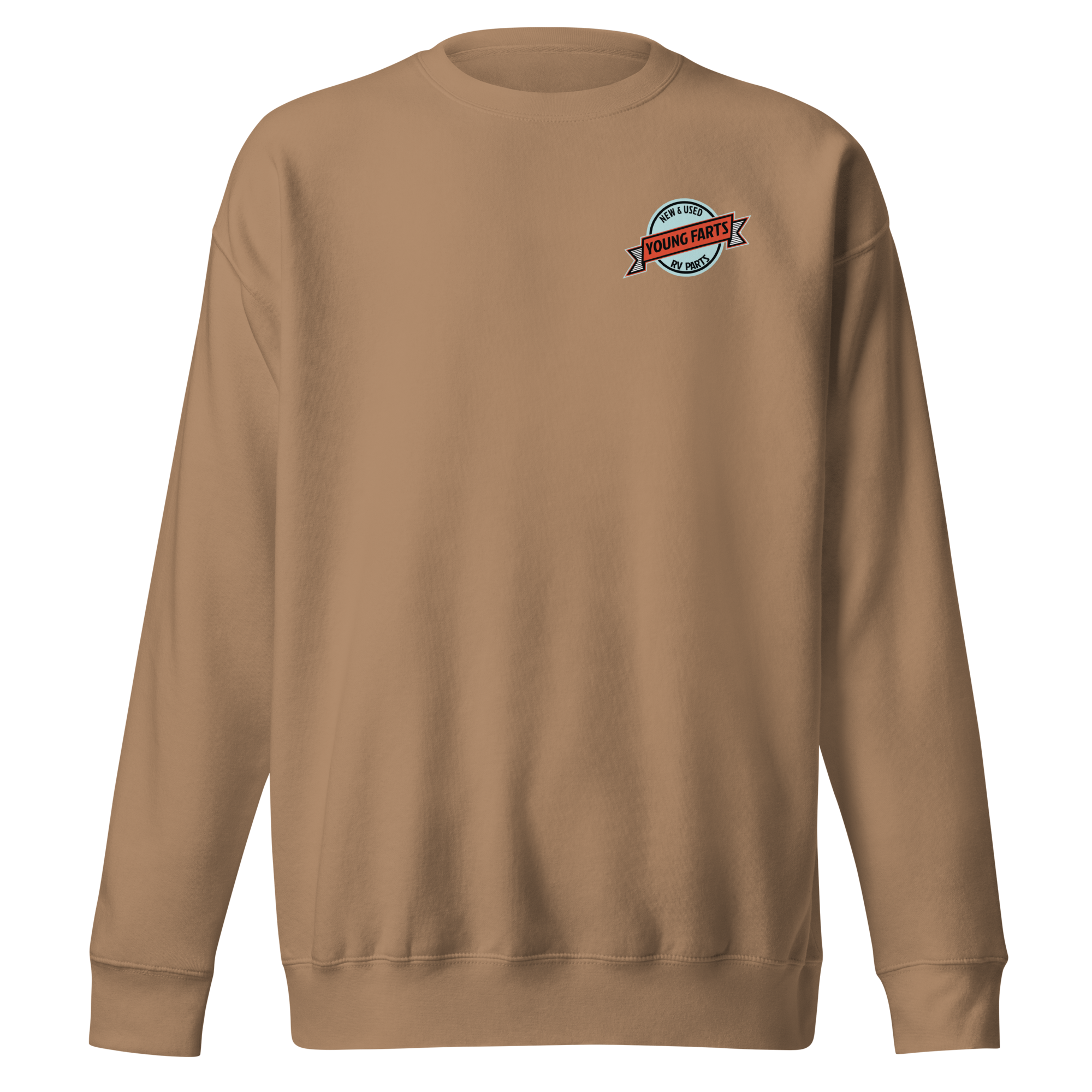 Young Farts Crewneck Sweatshirt with front and back print in Khaki