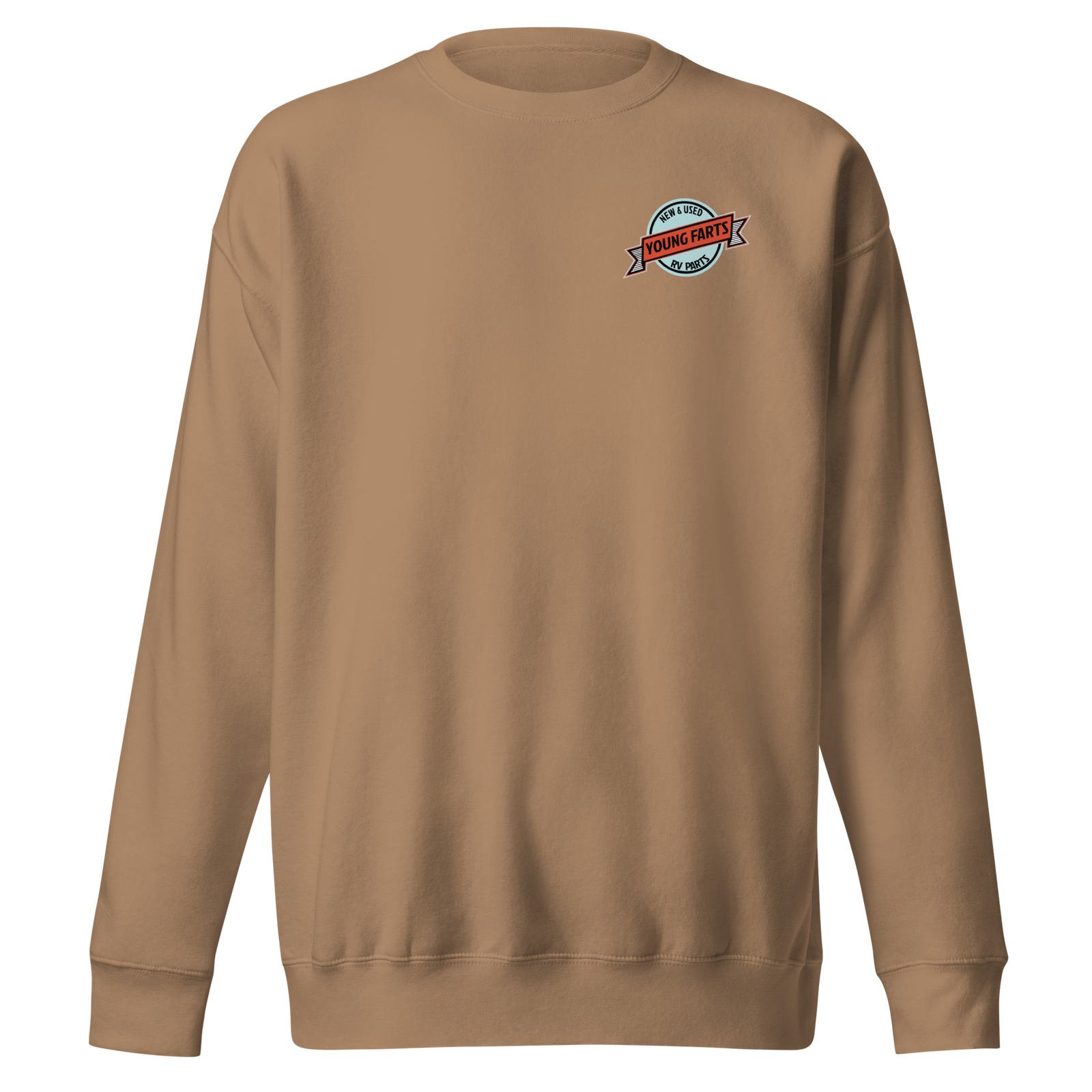 Young Farts Crewneck Sweatshirt with front and back print in Khaki