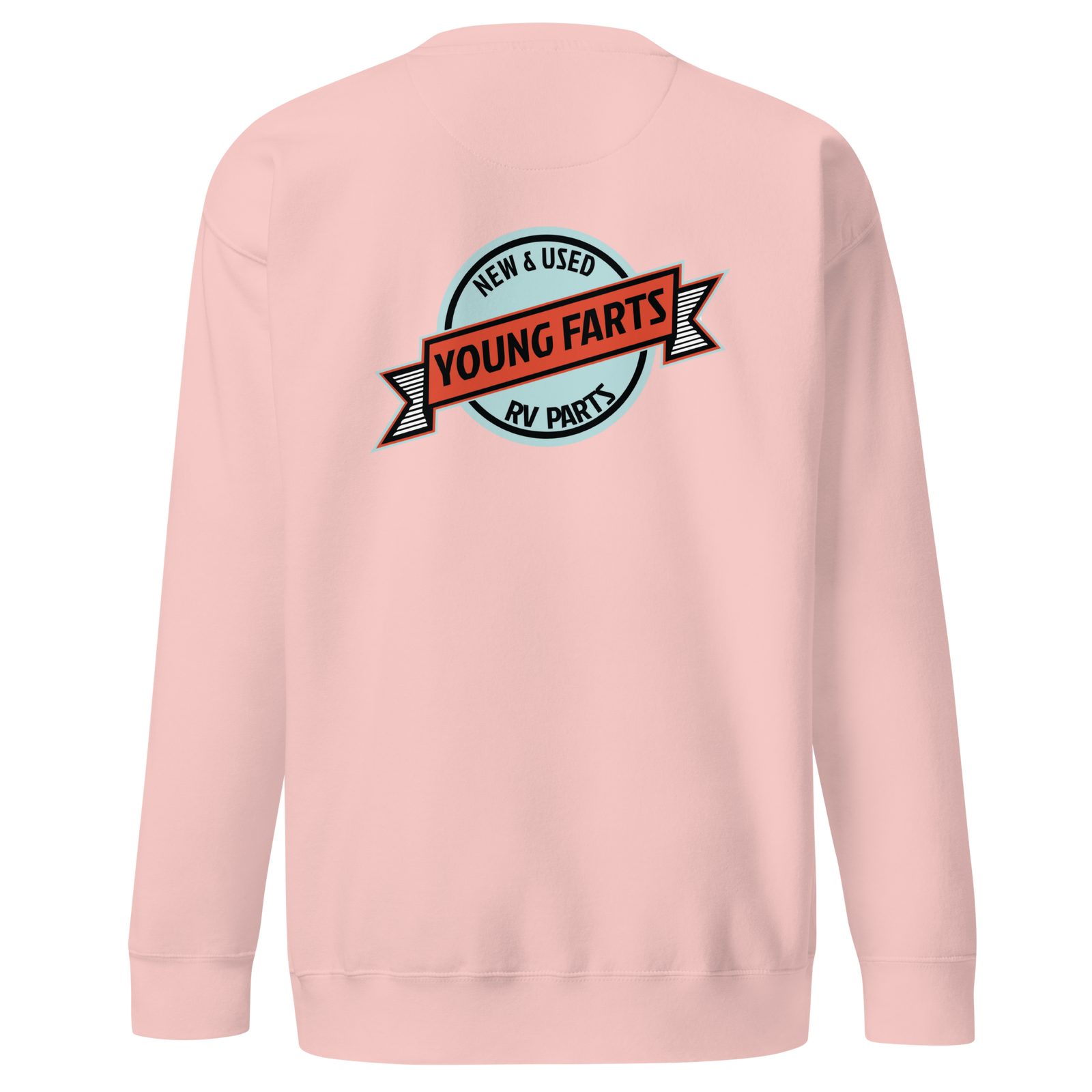 Young Farts Crewneck Sweatshirt with front and back print in Cardinal