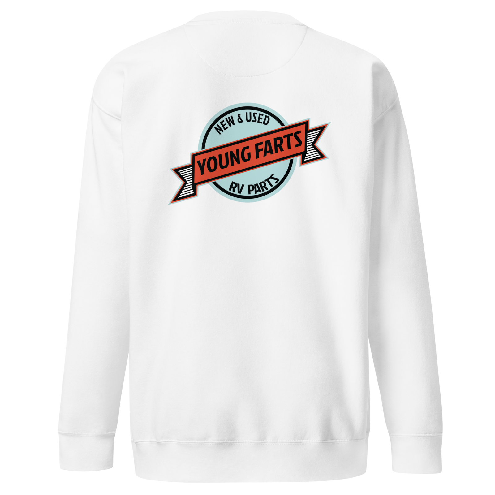 Young Farts Crewneck Sweatshirt with front and back print in Cardinal