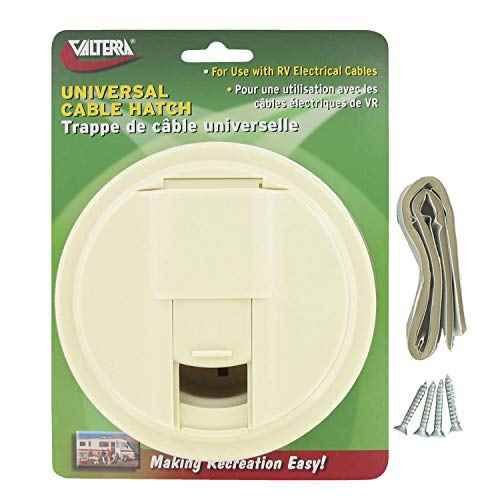 Universal Cable Hatch Round C White Cd - Young Farts RV Parts