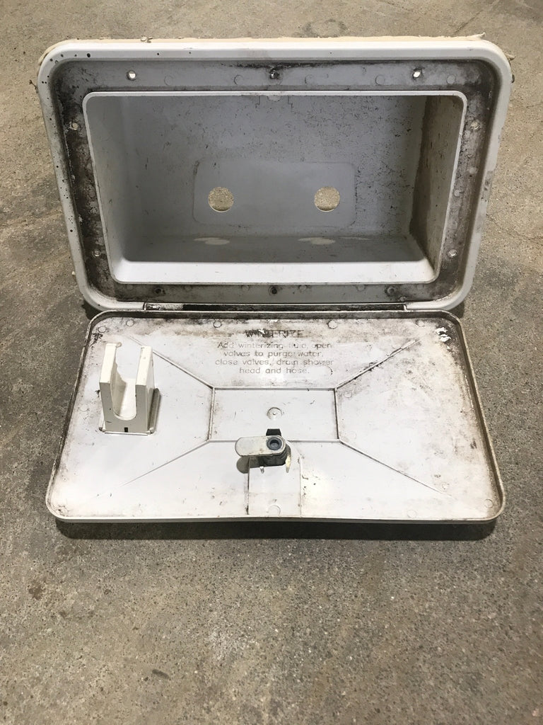 Used 13 1/2" W RV Access Hatch - Outdoor Shower - Young Farts RV Parts