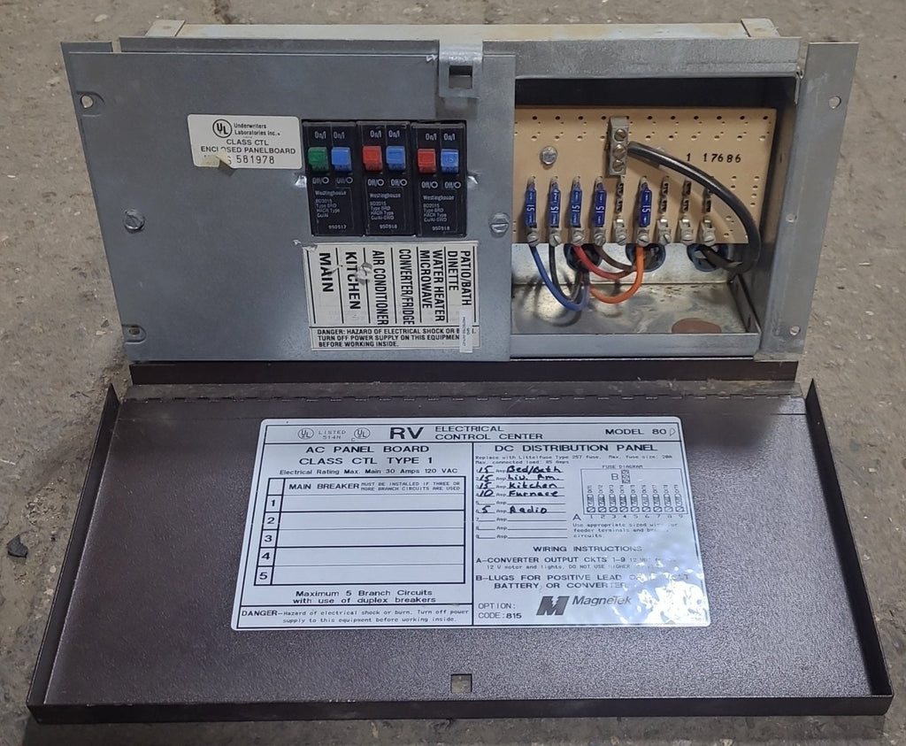 Used 30 AMP MAGNETEK DC Distribution Panel - Model 80 - Young Farts RV Parts