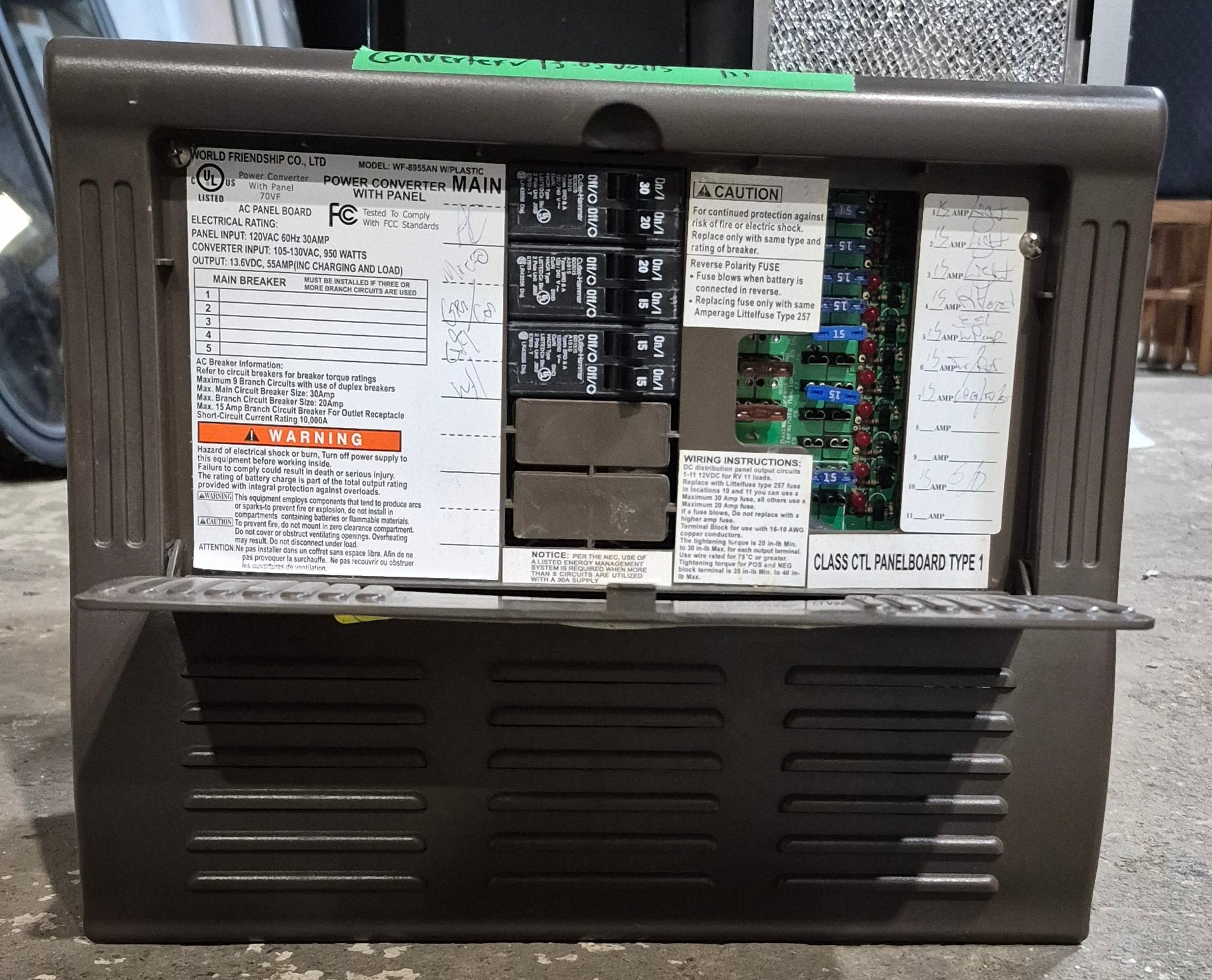 Used 30 AMP WFCO Converter - WF - 8955AN - Young Farts RV Parts