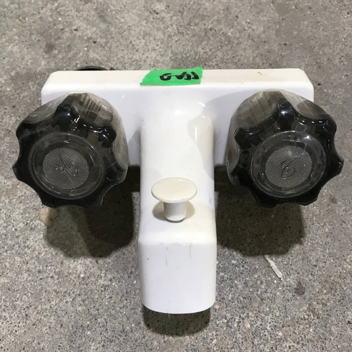 Used 4" Bathroom Faucet Bone With Smoked Knobs - Young Farts RV Parts