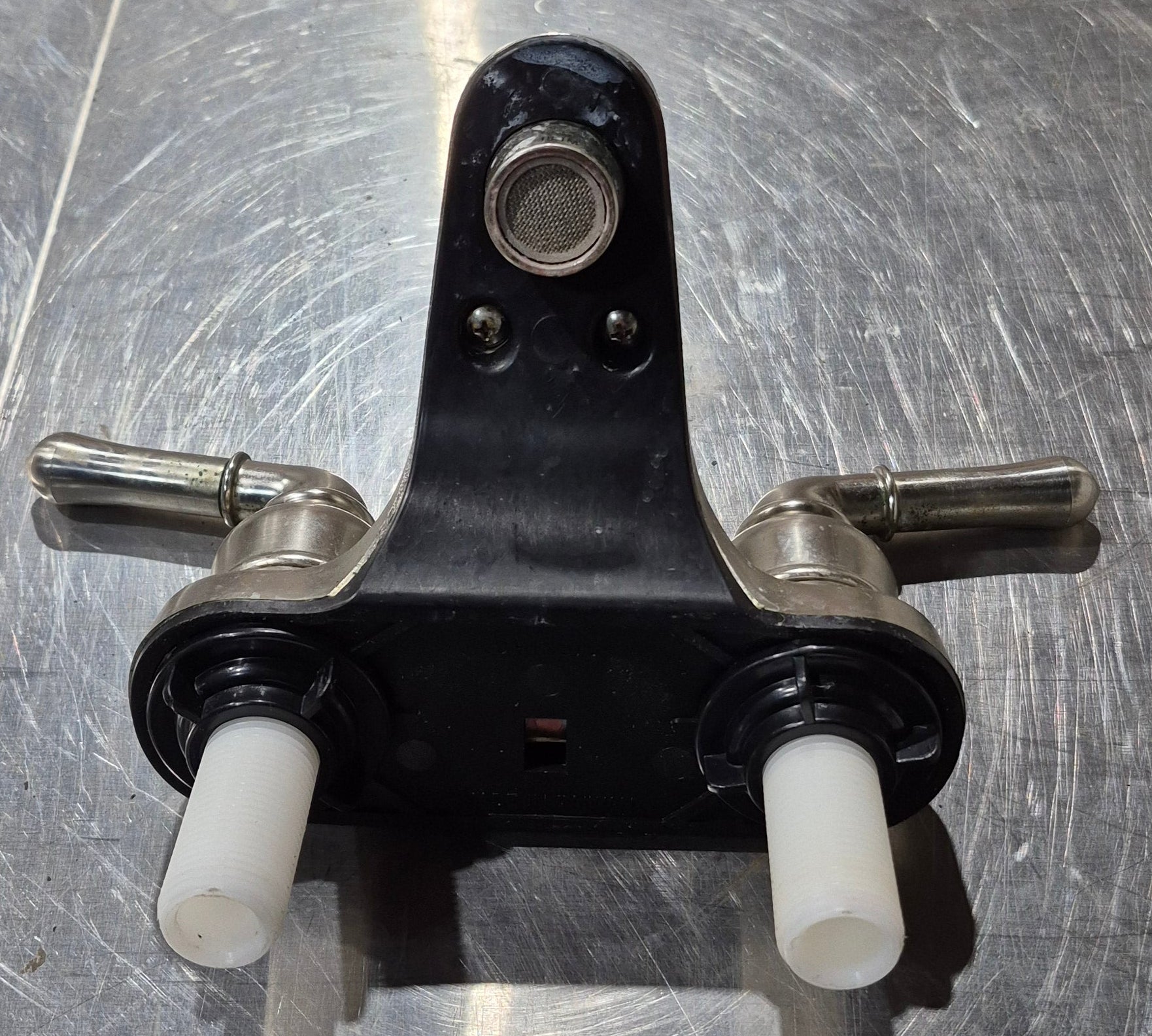 Used 4" Bathroom Faucet Chrome, Chrome Knobs - Young Farts RV Parts