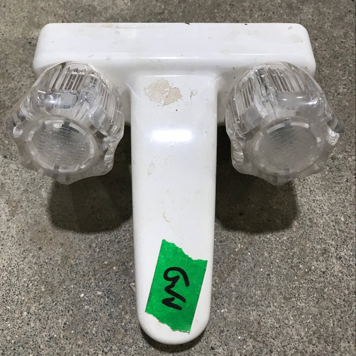 Used 4" Bathroom Faucet Off - White - Young Farts RV Parts