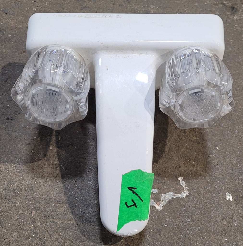 Used 4" Bathroom Faucet Off - White - Young Farts RV Parts