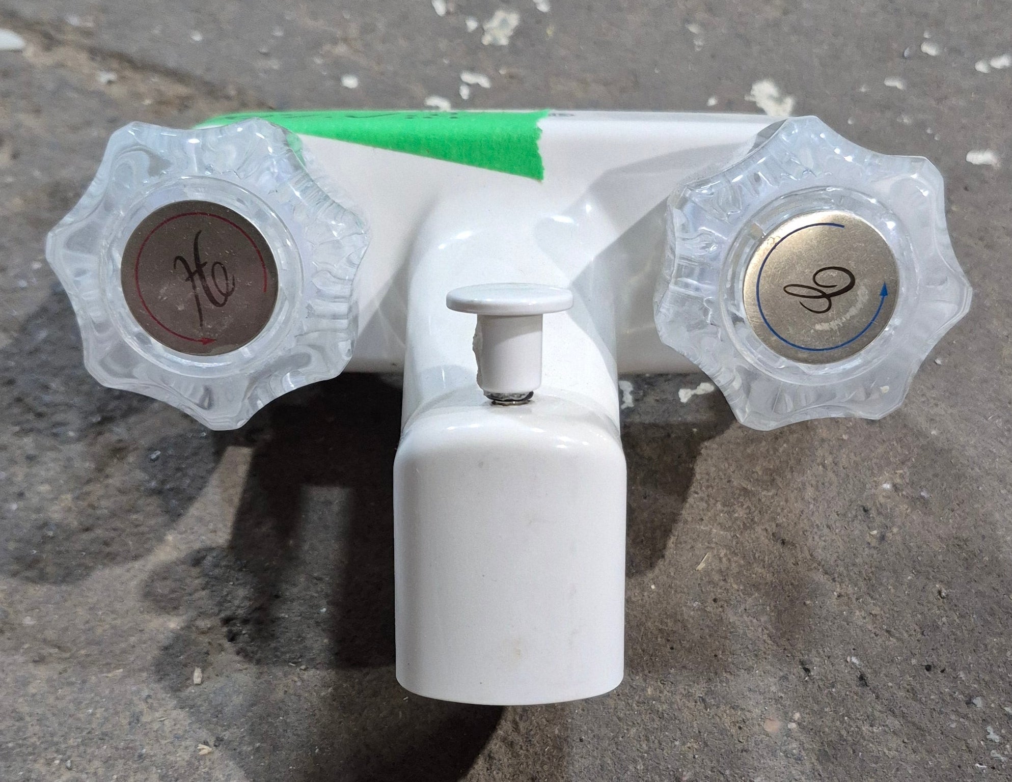 Used 4" Shower Diverter Faucet, Off White - Young Farts RV Parts