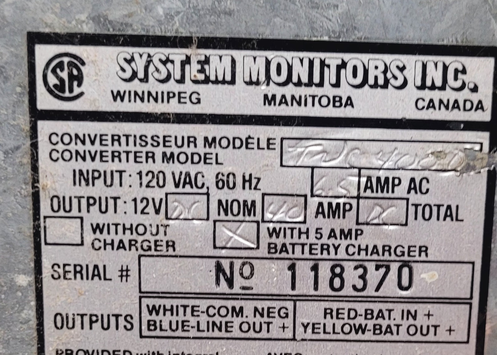 Used 40 AMP Converter TNC400D - Young Farts RV Parts