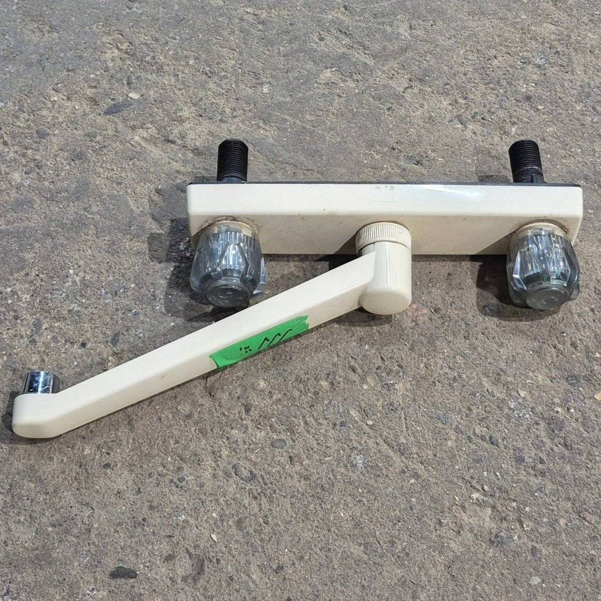 Used 8" Kitchen Faucet, Bone, Smoked Knobs - Young Farts RV Parts