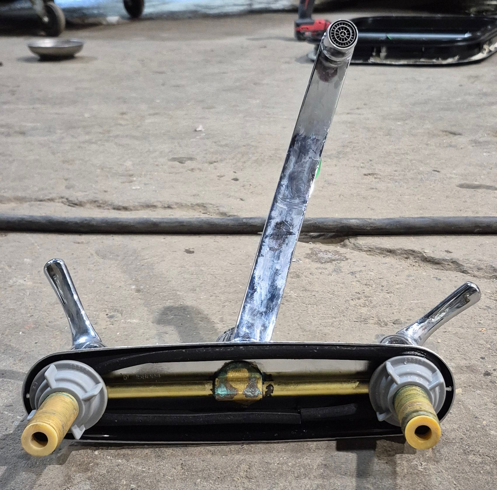 Used 8" Kitchen Faucet, Chrome with Chrome Handles - Young Farts RV Parts