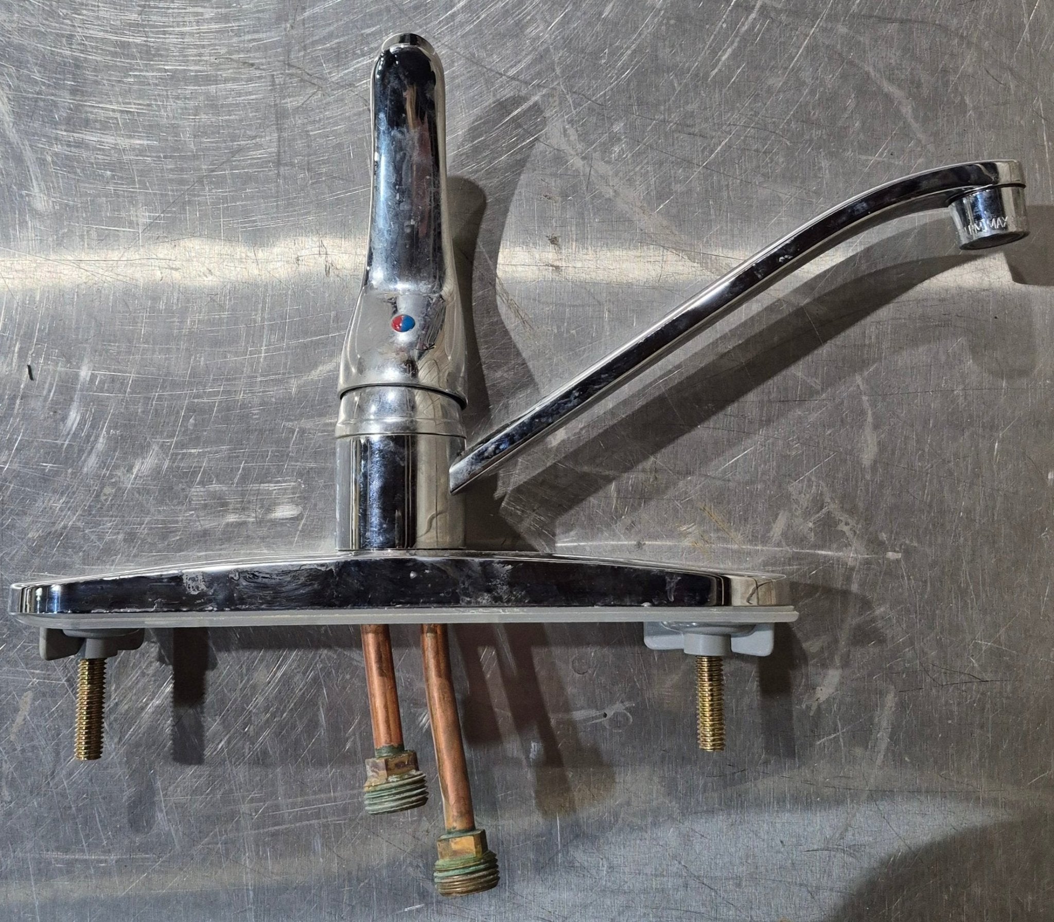 Used 8" Kitchen Faucet, Chrome with Chrome Lever Handle - Young Farts RV Parts