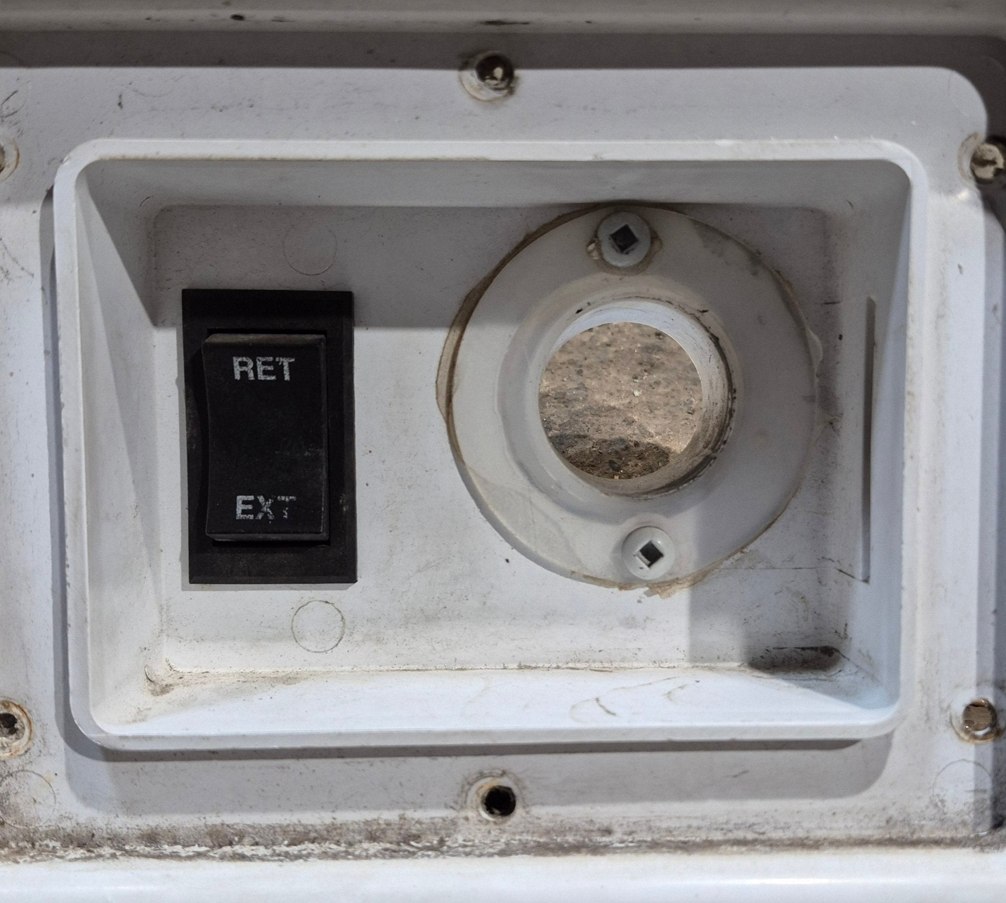 Used Access Hatch Landing Gear Legs Control Switch - 5" W x 6 1/4" H - Young Farts RV Parts