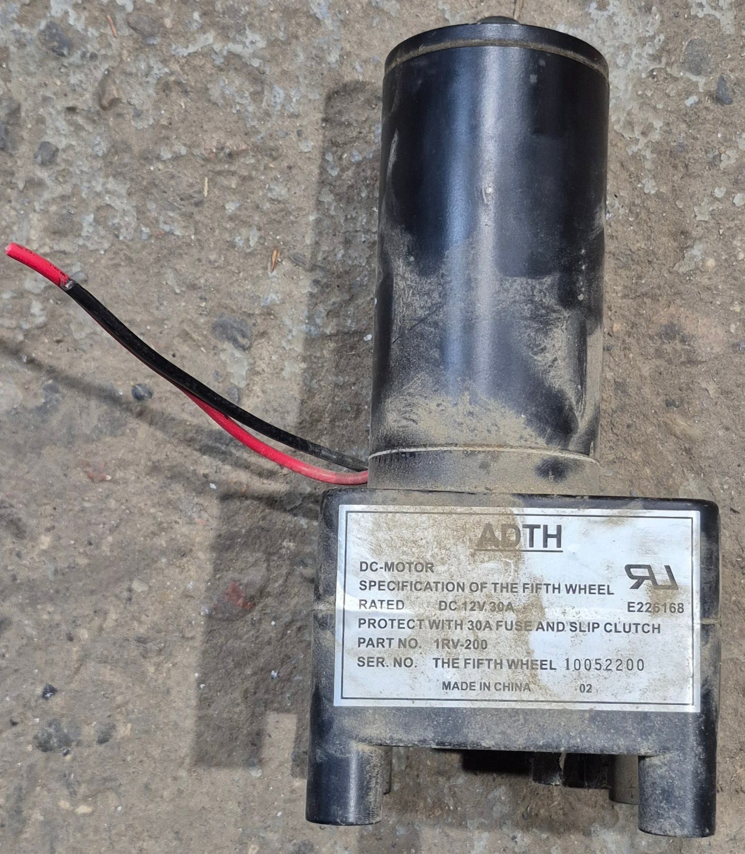 Used ADTH 1RV - 200 Electric Motor For R.V. Trailer Landing Gear 12VDC - Young Farts RV Parts