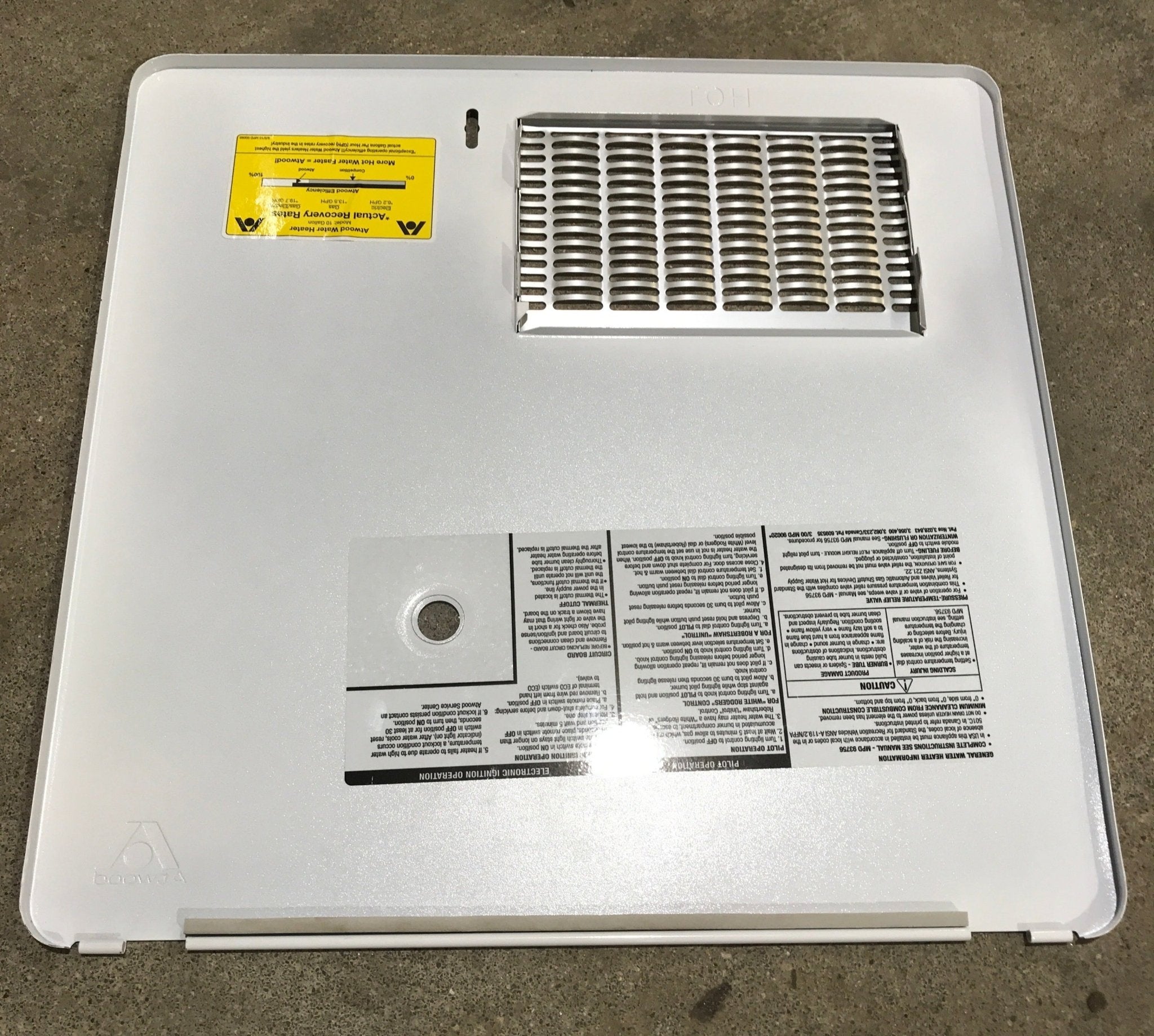 Used Atwood 10 Gallon Water Heater - surface mount NO FRAME - Young Farts RV Parts