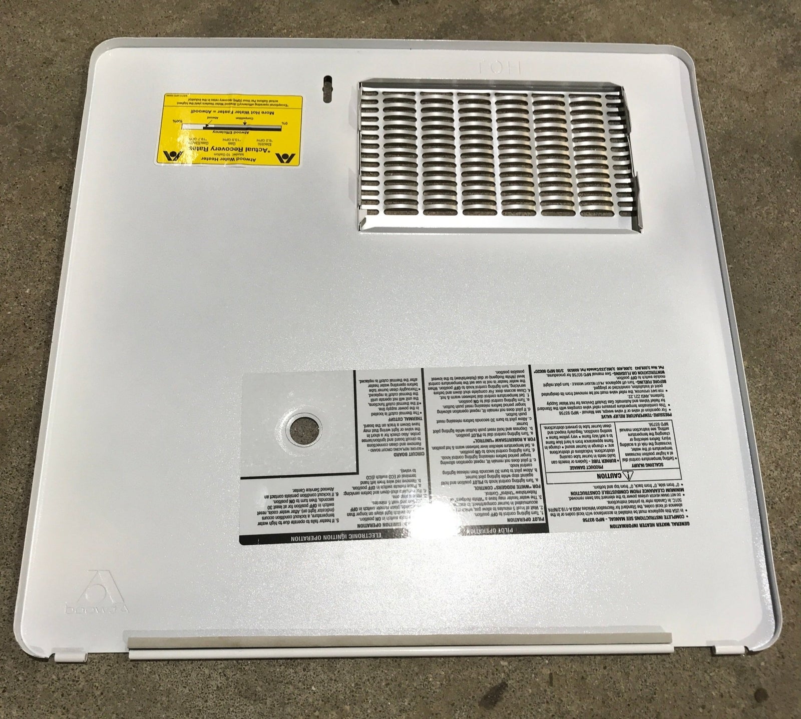 Used Atwood 10 Gallon Water Heater - surface mount NO FRAME - Young Farts RV Parts
