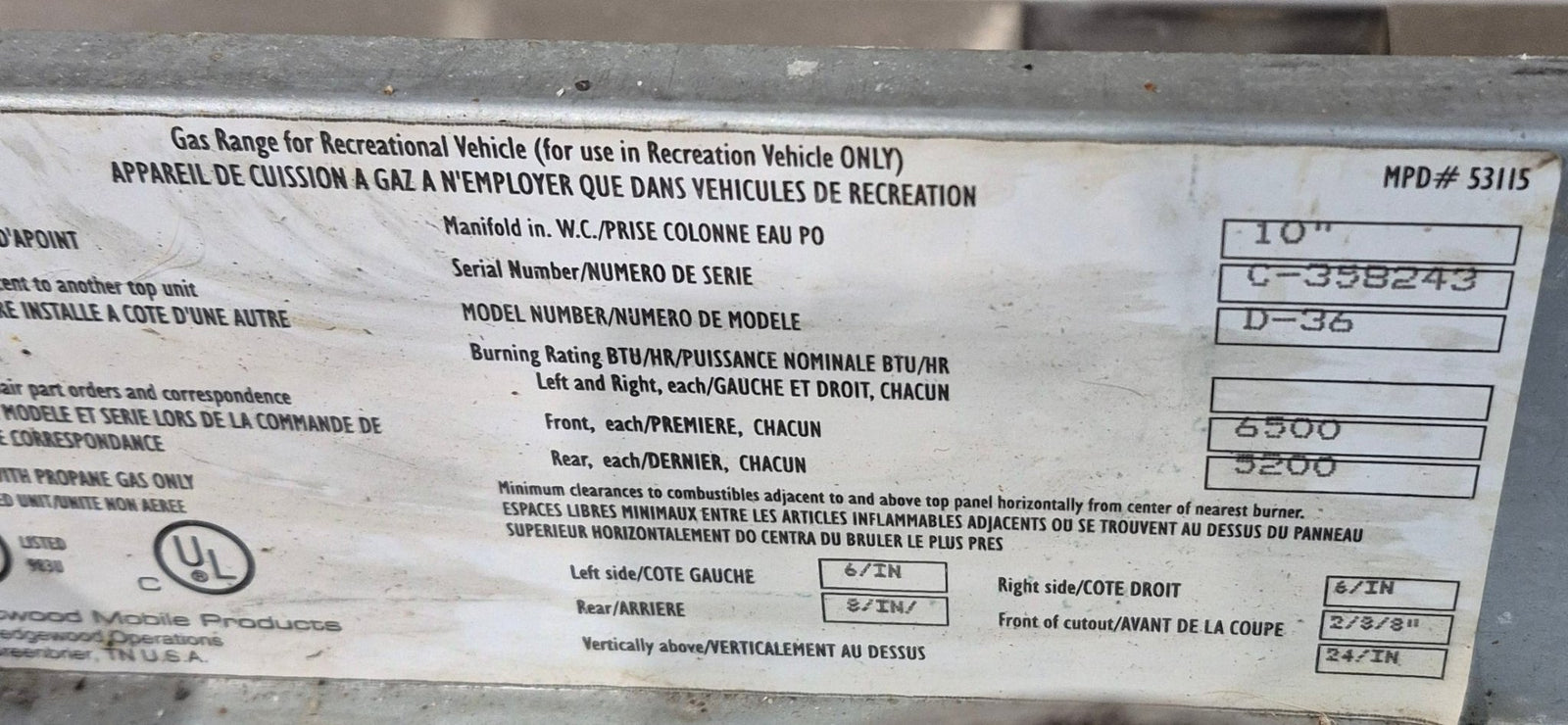 Used Atwood 3 Burner RV Cooktop - D - 36 - Young Farts RV Parts