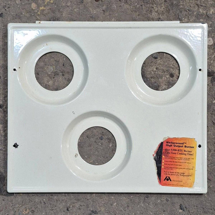 Used Atwood Wedgewood 3 - Burner Main Top, Almond - 53582 - Young Farts RV Parts