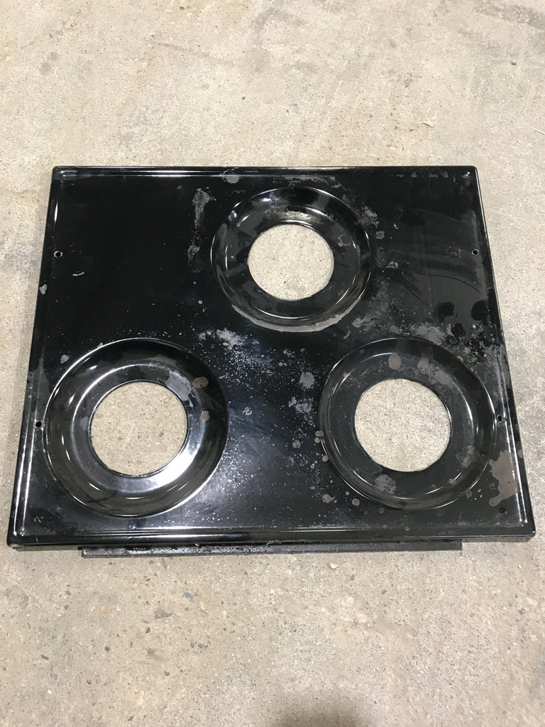 Used Atwood Wedgewood 3 - burner Main Top black 53082 - Young Farts RV Parts