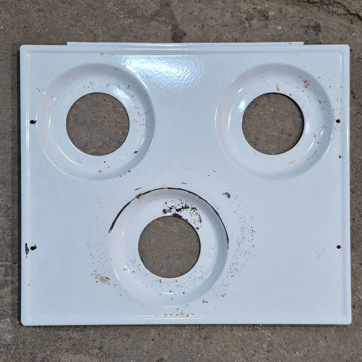 Used Atwood/ Wedgewood 3 - Burner Main Top, White - 53584 - Young Farts RV Parts