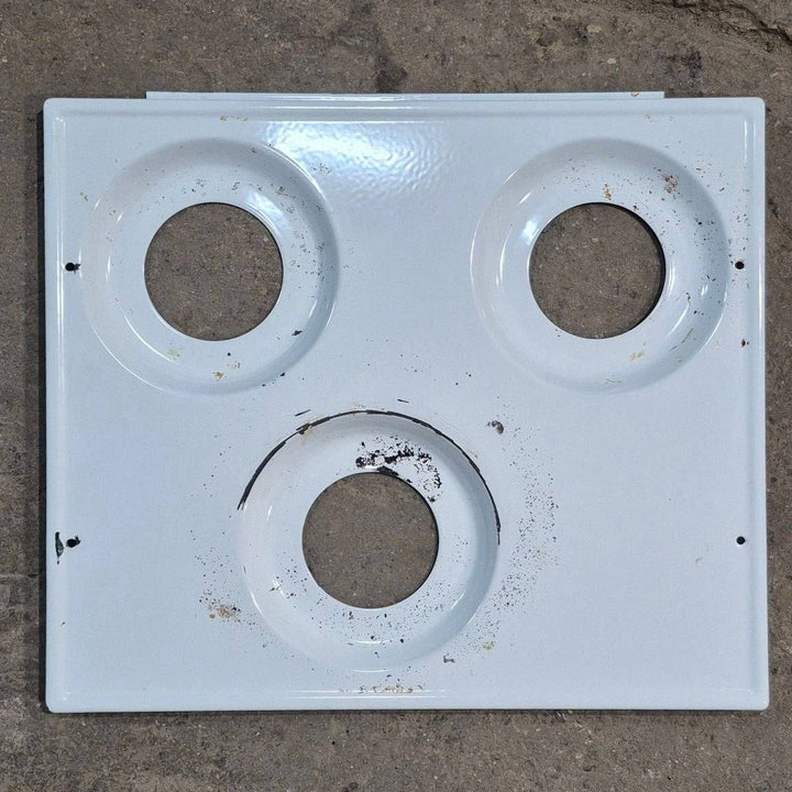 Used Atwood/ Wedgewood 3 - Burner Main Top, White - 53584 - Young Farts RV Parts