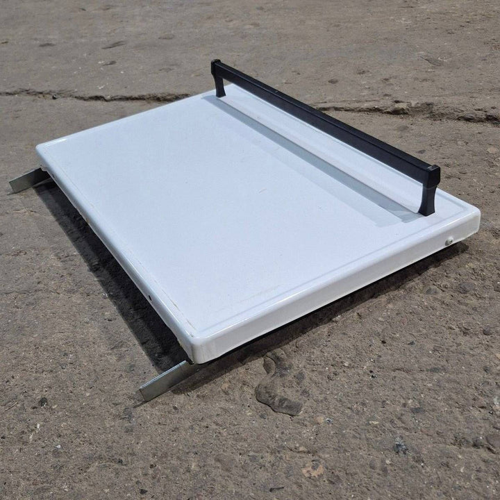 Used Atwood/ Wedgewood Oven Door ,White - 19" x 12 5/8" x 1 3/4" - Young Farts RV Parts