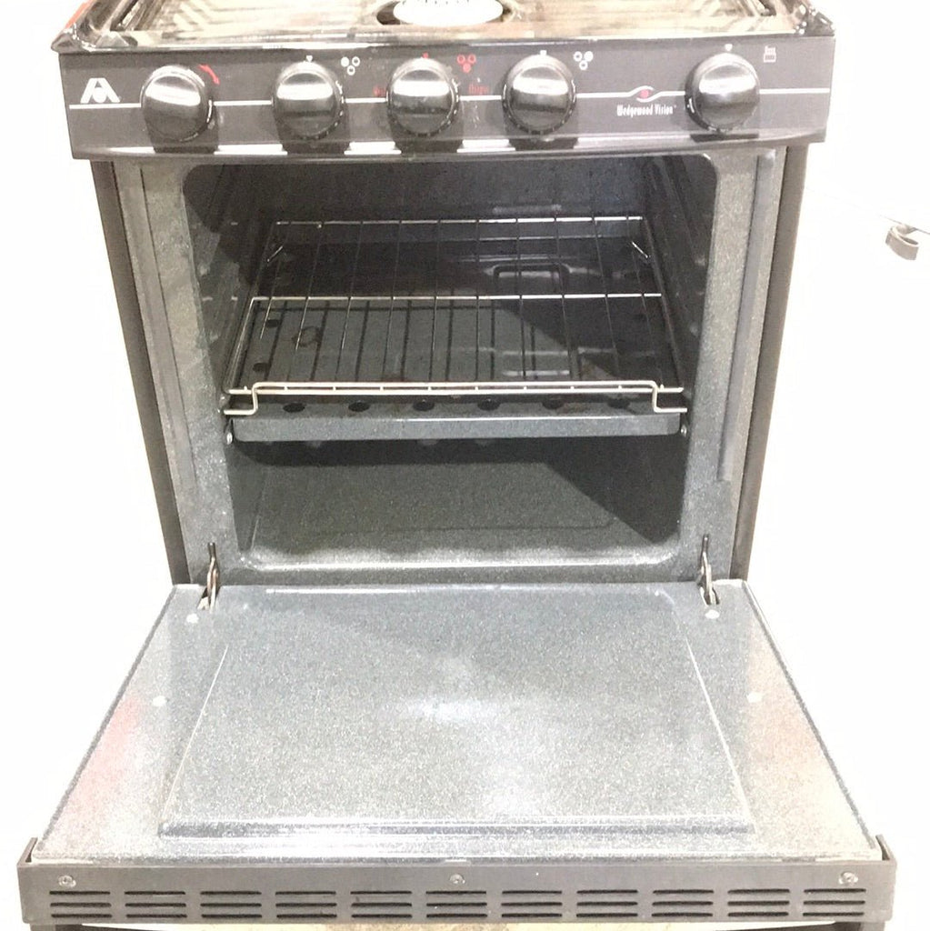Used Atwood / Wedgewood range stove 3-burner R-V2133BBP - Young Farts RV Parts