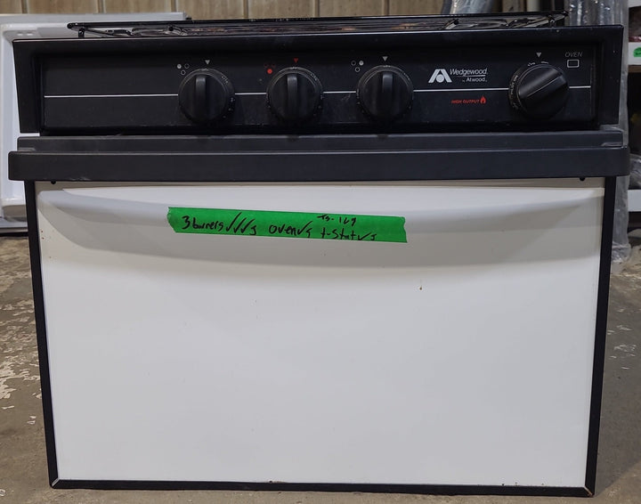 Used Atwood / Wedgewood range stove 3-burner R-W1730W1 - Young Farts RV Parts