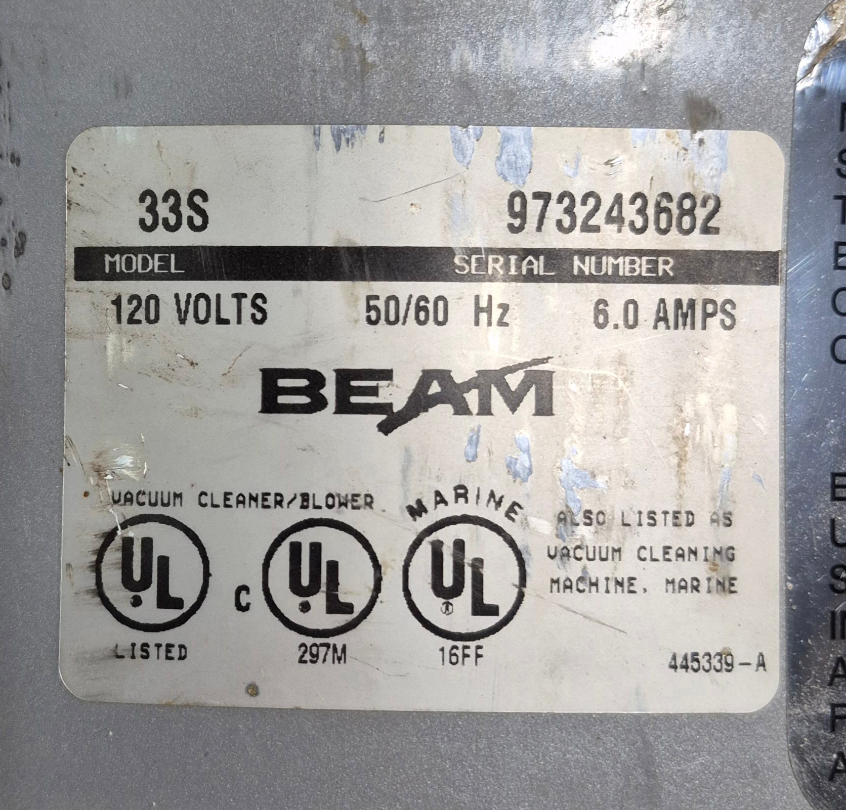 Used Beam Central Vacuum System (RV Central Vacuum) - Young Farts RV Parts