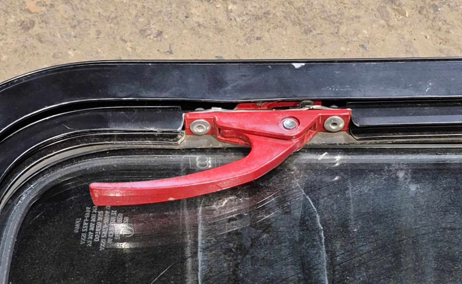 Used Black Emergency Radius Opening Window : 26 3/4