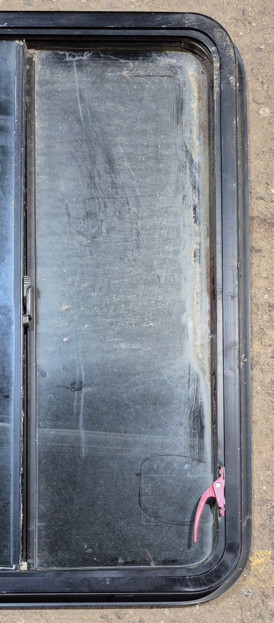 Used Black Emergency Radius Opening Window : 26 3/4