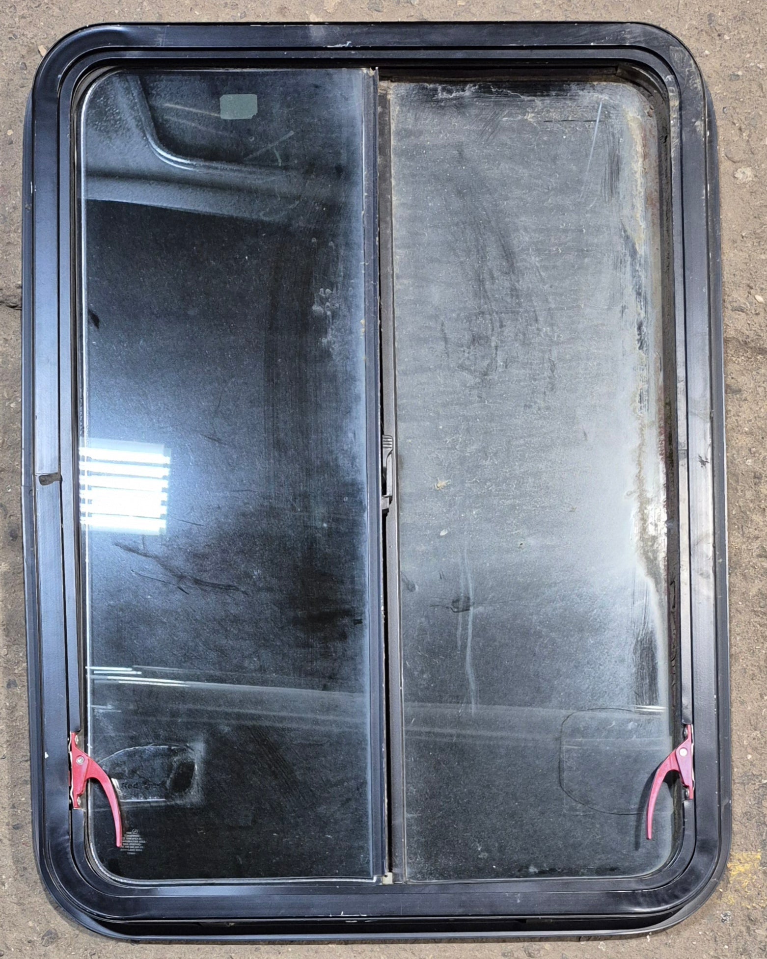 Used Black Emergency Radius Opening Window : 26 3/4