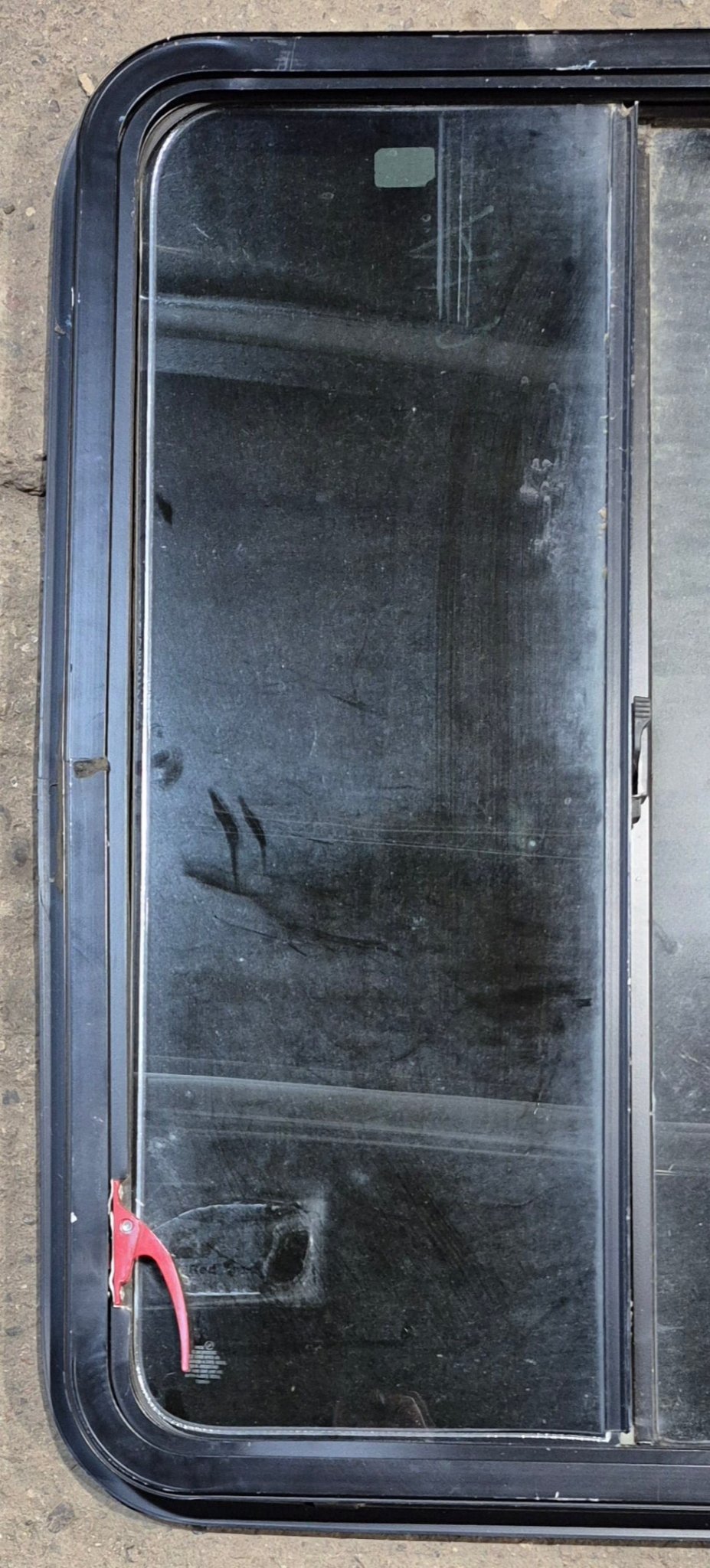 Used Black Emergency Radius Opening Window : 26 3/4