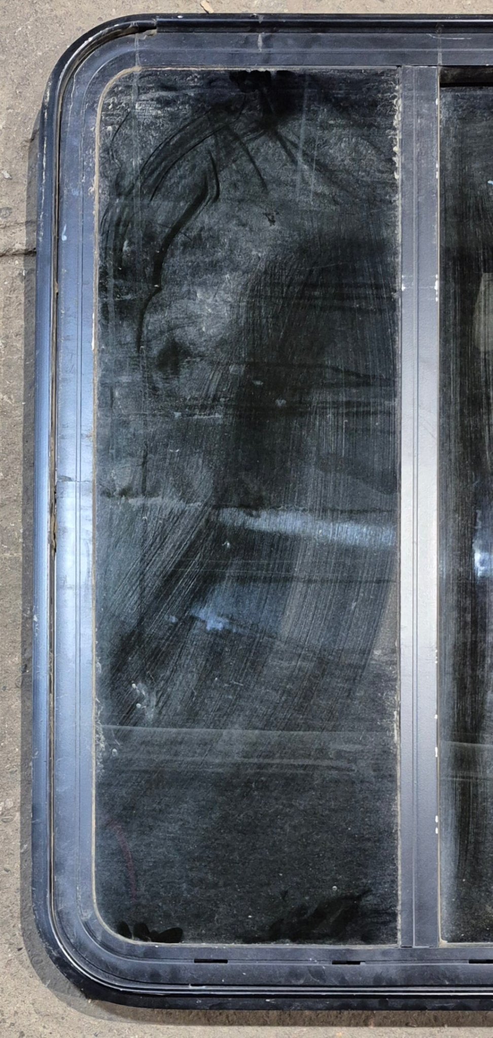 Used Black Emergency Radius Opening Window : 26 3/4