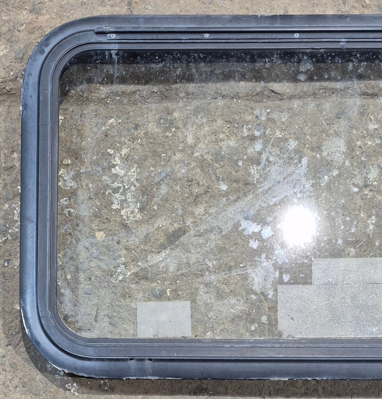 Used Black Emergency Radius Opening Window : 35 1/2