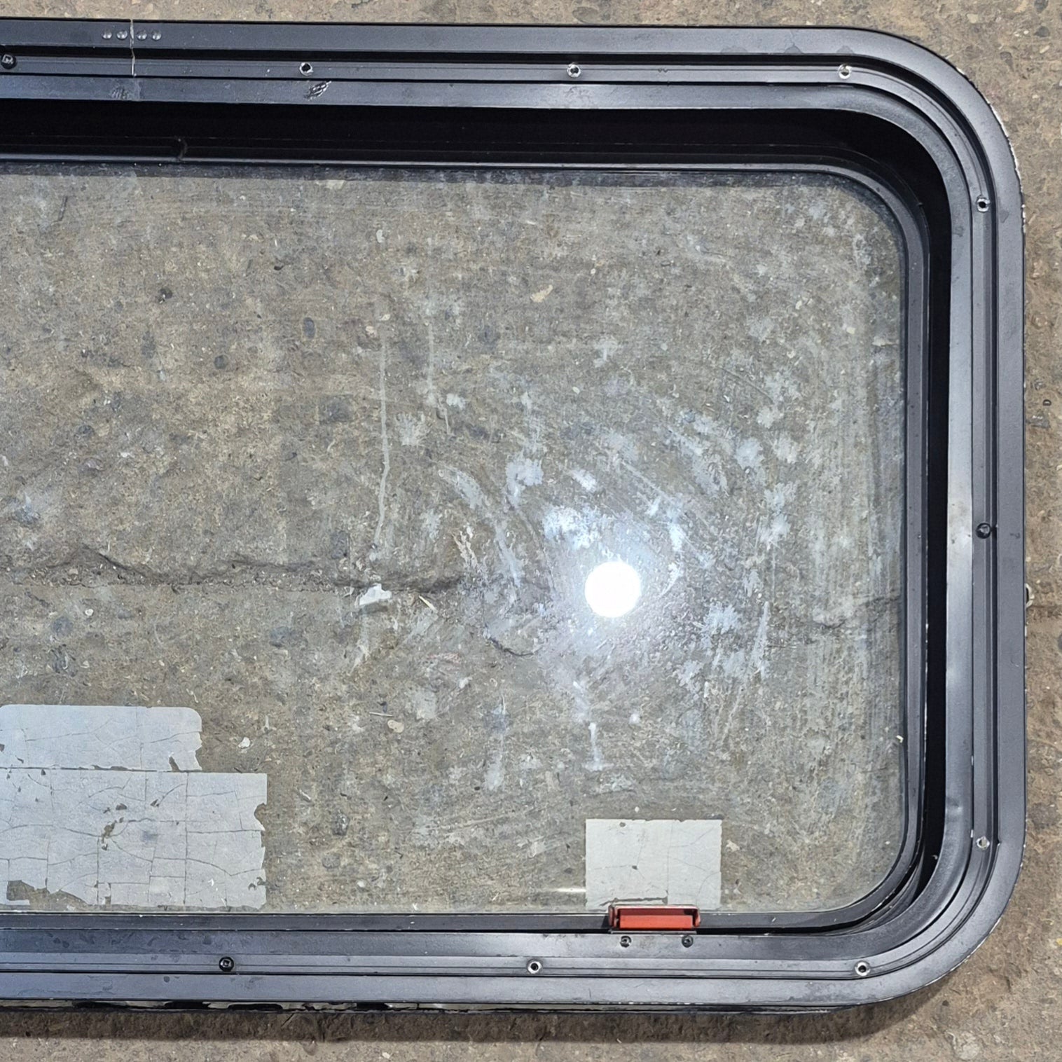 Used Black Emergency Radius Opening Window : 35 1/2