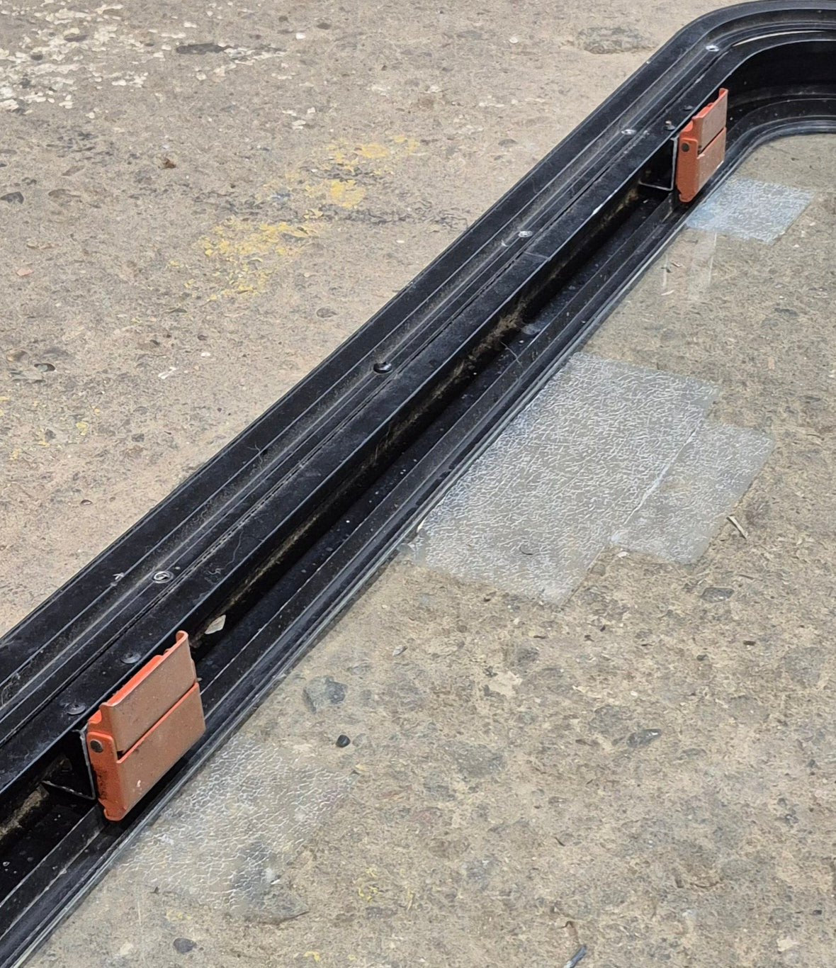 Used Black Emergency Radius Opening Window : 35 1/2