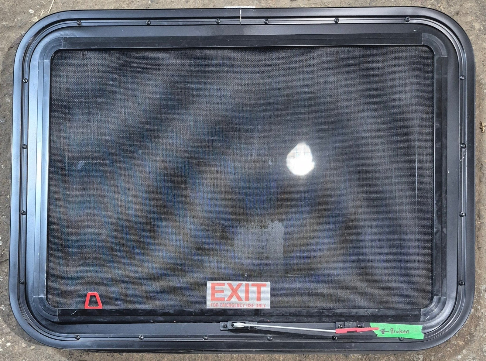 Used Black Radius Emergency Opening Window : 29 1/2
